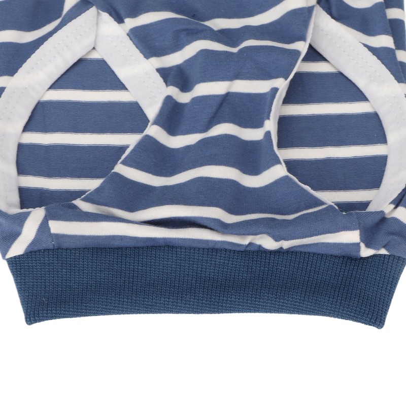 Dog Recovery Suit Stretchy Breathable Adjustable Collar Stripe Pet Post