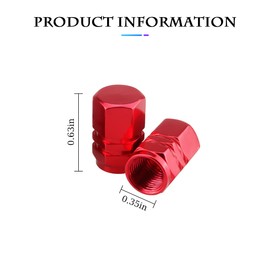 16 PCS Car Tire Valve Stem Caps, Waterproof Airtight Car Wheel Tire Valve Stem Caps/Covers Universal for Cars, Bicycles, Motorcycles, Trucks, Motorcycles, Car Accessories for Men Women (Red)