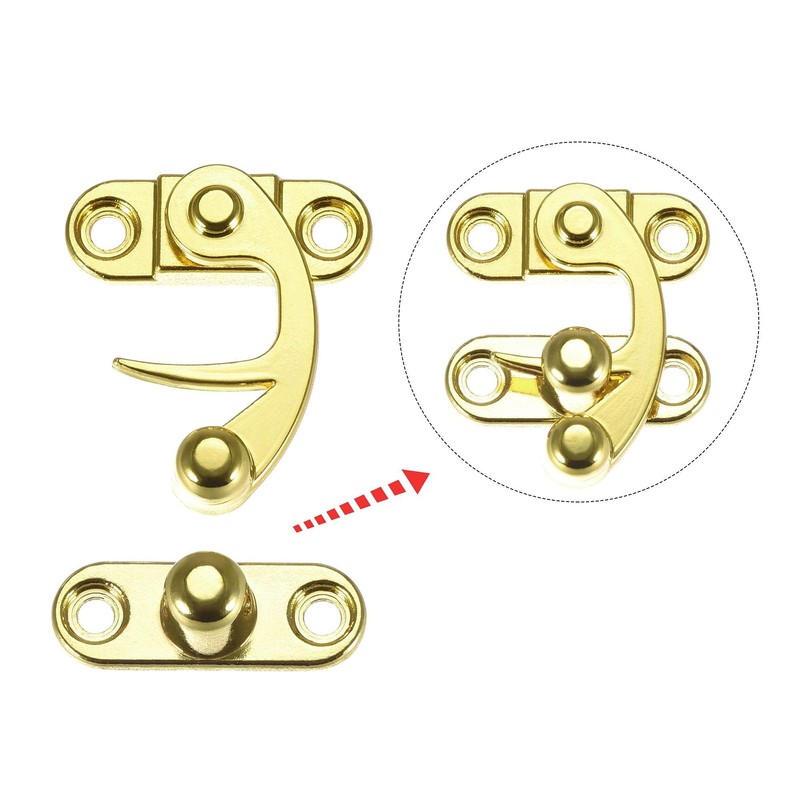 Antique Vintage Lock Clasp Right Latch Hook Hasp 33mmx28mm Swing