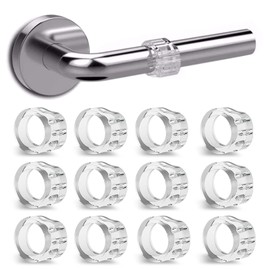 12 PCS Door Handle Bumpers, PVC Door Handle Protector Guard Transparent Door Handle Buffer Door Slam Protector Door Stoppe to Buffer Walls and Stop Wall Damage No Drilling Required(O-Shaped)