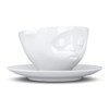 Coffee Cup With Saucer Kissing Design White