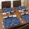 CounterArt Navy Meadow Sketch Premium Decorative Hardboard Tabletop Placemats 4-Pack