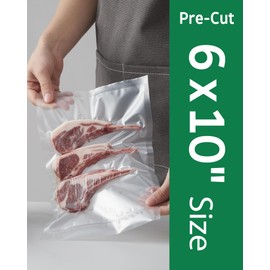 Syntus 100 Count Vacuum Sealer Bags Pint 6 x 10 inch for Seal a Meal, Commercial Grade BPA Free Heavy Duty Precut Seal Bags, Food Vac Bags for Storage, Meal Prep or Sous Vide