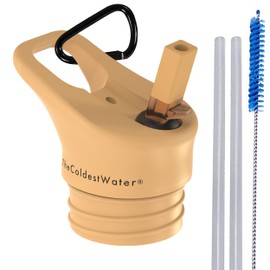 The Coldest Water Insulated Standard Mouth Size 2.0 - Sports Straw Cap Flip Top Lid -Compatible with Standard Mouth Size Stainless Steel Water Bottles (Sahara Peach)