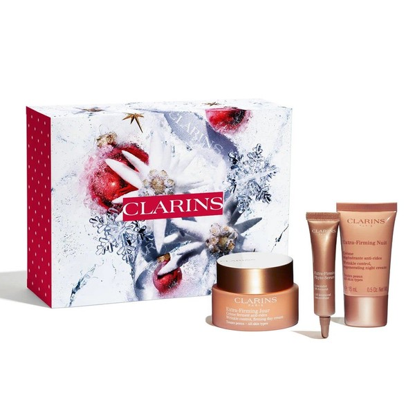 Clarins Extra Firming 3PCs Set- 50ml Wrinkle Control Firming Day Cream + 15ml Night Cream + 10ml Phyto-Serum