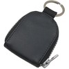 Ziegenleder Nappa Münzbörse/Geldbörse/Geldbeutel/Portemonnaie mit Schlüsselring in Schwarz