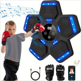 Valentine's Day gifts Music Boxing Machine Wall Mounted Smart Bluetooth Boxing Equipment for Boxing Enthusiasts,Upgrade Intelligent Music Boxing Machine - Colour: QJB-22
