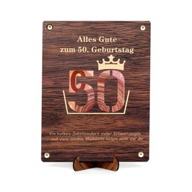 KJSXUUE Creative Wooden Money Gift for 50th Birthday, Wedding Gift, Travel Gift, Money Gifts Birthday Women/Men, Husband/Wife (50 Years)