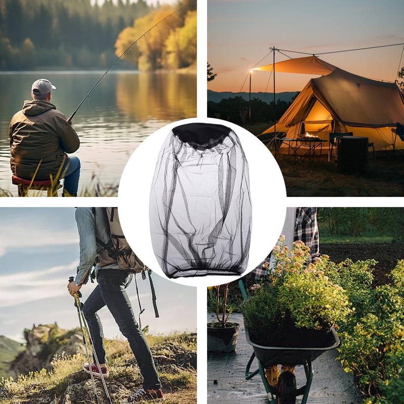 2Pcs Portable Face Net Mesh Lightweight Pull Over Mosquito Head
