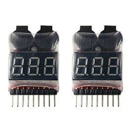 Apex RC Products 2 Pack Lipo Battery Voltage Checker Alarm LED 1-8 Cell 1655
