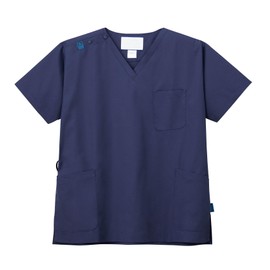 FOLK (Geas Club) Scrub White Coat Geas Club Industry First No Color Fading Hospital Clinic Scrub White Coat Geas Club Resistant to Chlorine No Color Fading Hospital Clinic Unisex Adult, navy, LL