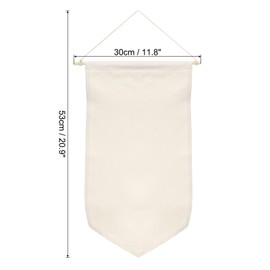 PATIKIL Enamel Pin Display Banner, 21" Length Canvas Blank Holder Board Wall Hanging for Trading Badge Flag Collection Organizer Book Collector Case Pennant Felt Bag Box, Beige