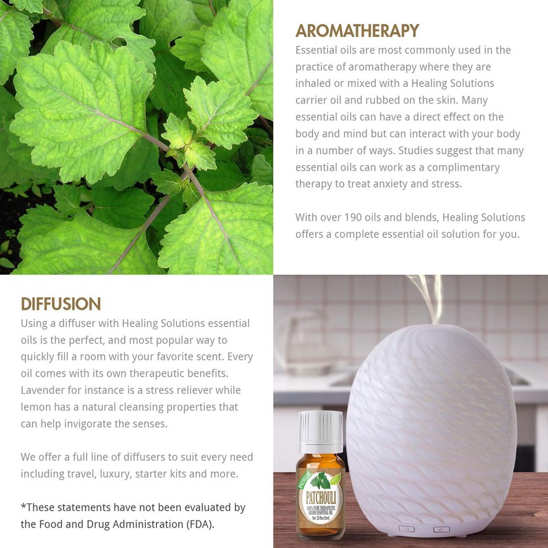 Healing Solutions 10ml Oils - Patchouli Essential Oil - 0.33