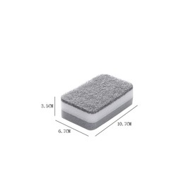 10 Pieces Dishwashing Sponge Kitchen Dishwashing Sponge Non Scratch Scouring Pad Non-Scratch Scouring Pad Non Scratch Sponge Double-Sided Cleaning Sponge Non-Scratch Scrub Sponge, Grey