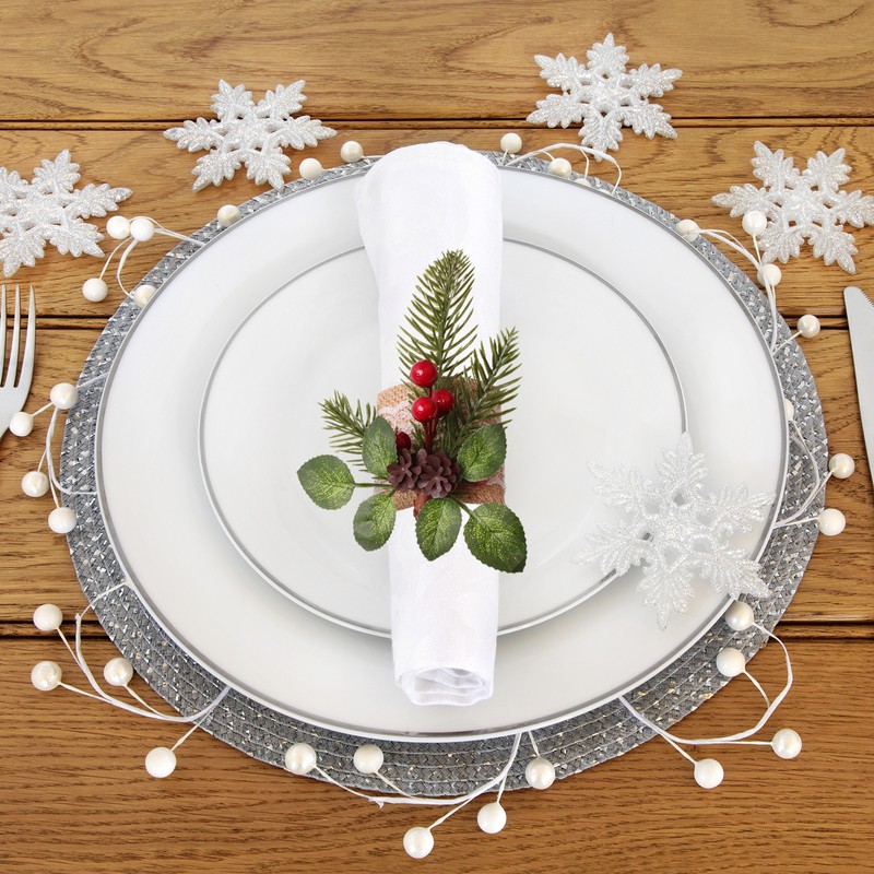 Pinecone Napkin Rings Sweet Reusable Christmas Napkin Holders Table Decor