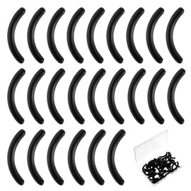 Classicseali 50 Stück Wimpernzange Gummi,Eyelash Curler Refill,Wimpernzange Silikon mit transparenter Aufbewahrungsbox,Universal Weich Schwarz Familienpaket Wimpernzanges