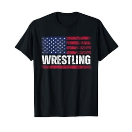 US Flag Wrestling American Flag Wrestling Wrestle Vintage T-Shirt
