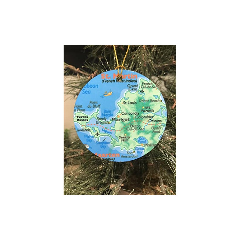 St. Martin Map Christmas Ornament