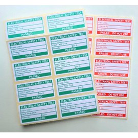 PAT Testing Stickers. 600 Pass / 60 Fail. Portable Appliance Test Stickers. 50 x 25mm Red & Green PAT test labels. EJI Labels