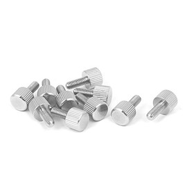 Sourcingmap Computer PC Case M4 x 10mm Stainless Steel Flat Head Knurled Thumb Screw 10pcs