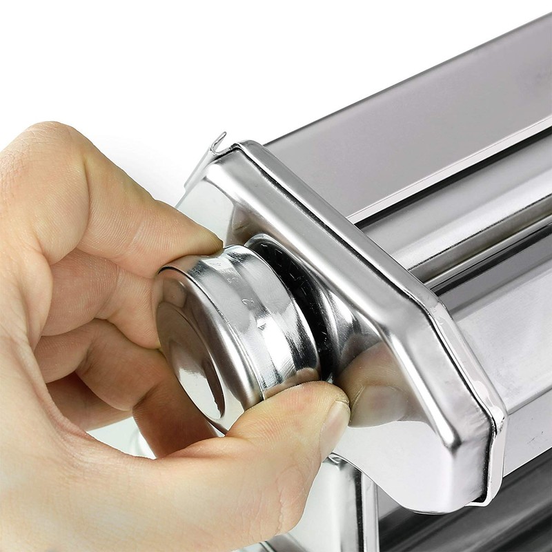 GOURMEX Pasta Maker Machine Stainless Steel Manual | With Adjustable