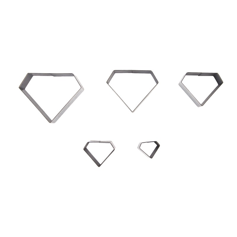 5Pcs Leather Punch Die Set Hollow Diamond Shape Cutting Mold