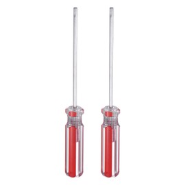 HARFINGTON 2pcs Magnetic Square Screwdriver 75mm/3" Length SQ1 2.5mm Carbon Steel 4 Point Screw Driver with Non-Slip Handle for Appliances Repair Improvement, Red