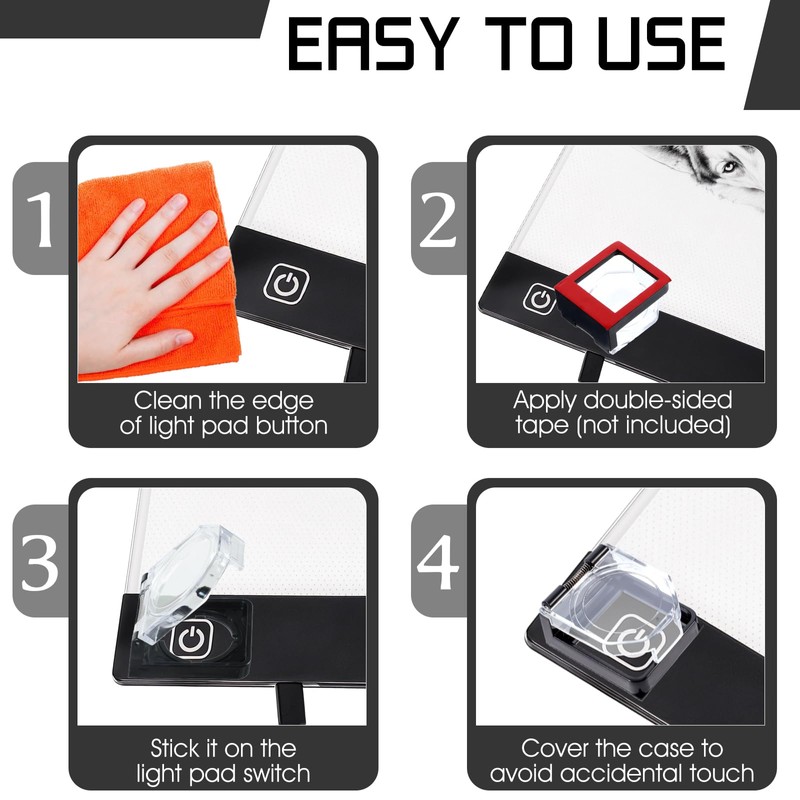 2Pcs Power Push Button Switch Cover, Dustproof Safety Protector for