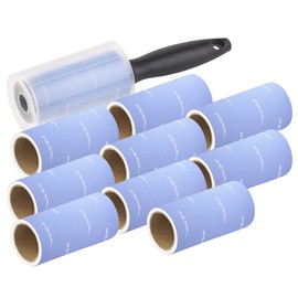 PEARL Clothes Roll: Set of 10: Lint Roller with Handle and 9 Replacement Rollers, 600 Sheets, 84 m (Glue Rollers, Lint Glue Roller, 10 Lint Roller)