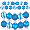 24 Pcs 2.4" Blue and White Christmas Balls Ornaments for