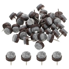 PATIKIL 17 mm Nail-on Felt Pads, 72 Pcs Round Felt Furniture Sliders Pads Heavy Duty Floor Protectors for Wooden Chair Sofa Cabinet Table Leg Feet Hardwood Floors, Brown