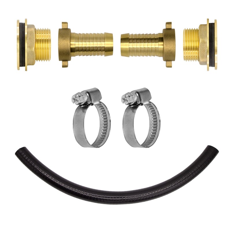 VARIOSAN Rain Butt Connector Set 14573, 1 Inch, Blank Brass