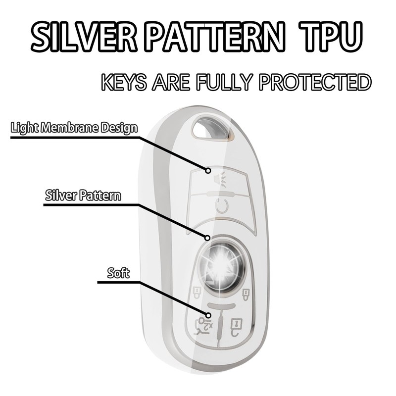 WORCAS Soft TPU Key Fob Cover Case Compatible with Buick