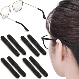IYOOH - anteojos antideslizantes y elásticas para las orejas, retenedores de anteojos para anteojos de sol, almohadillas para orejas de algodón para orejas (42 pares de negro), 4 pares, color negro., Pequeño