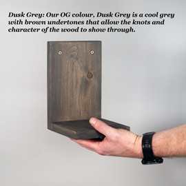 Daniel's Plants Midcentury Modern Gallery Wall Plant Shelf | Pack of 3 Wooden Shelves | Grey-Brown L Shaped Floating Shelf Kit | Floating Shelves | Wood Floating Shelf