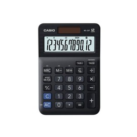 Casio Tischrechner MS-20F, 12-stellig, Steuerberechnung, Währungsumrechnung, Vorzeichenwechsel, Solar/Batteriebetrieb