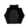"Virgencita" (Gris) Rhinestone Hoodie - Size: L