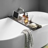 Bathtub Tray Caddy Black Bath Tub Rack Shelf, Luxury Bathroom