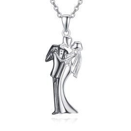 Dreamboat - Collar para parejas, collar de plata de ley, collar de compromiso, para novia, día de San Valentín, regalos para ella, regalos para novia, Plata esterlina, Sin piedra preciosa