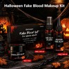 3PCS Halloween Fake Blood SFX Makeup Kit,Realistic Fake Blood for