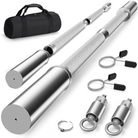 DASKING 4ft/4.9ft Barbell, 2-Inch Olympic Detachable Bar, Portable Strength Training Bar for Weightlifting, Squat, Bench Press, Home Gym, 450LBS, Includes Silent Collars