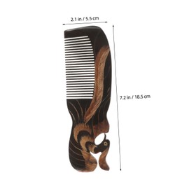 IWOWHERO Sturdy Scalp Comb Massaging Hair Comb Elegant Black Peacock Design Safe for Long Use