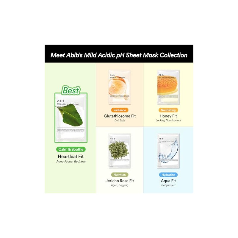 Mild Acidic Ph Sheet Mask - Aqua Fit - 30mlx10pcs