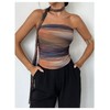 GORGLITTER Women's Tie Dye Ruched Strapless Halter Tube Top Mesh