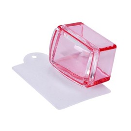 1 Set Nail Stamper Set Nail Art Stamper Set Silicone Nail Stamper Nail Art Stamping Tool Nail Art Stamp Tool Square Nail Art Stamp Nail Stamping Kit with 1 Scraper, Red