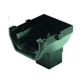 FLOPLAST 114mm Square Gutter Stop End Outlet - Black