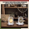 Beeveer 2 Pcs Pocket Watch Glass Display with Hooks Dome