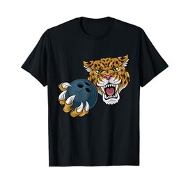 Jaguar Leopard Cheetah Panther Bowling Cartoon Character T-Shirt