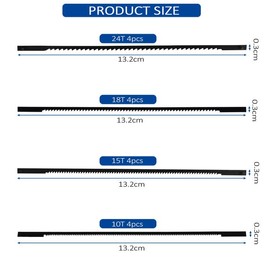 Dalephoric Scroll Saw Blades Set, Fine Cut Scroll Saw Blades, Scroll Saw Blades with Pin 10/15/18/24 Teeth, Fixed Scroll Saw Blade for Wood, Plastic, Foam Pack of 16
