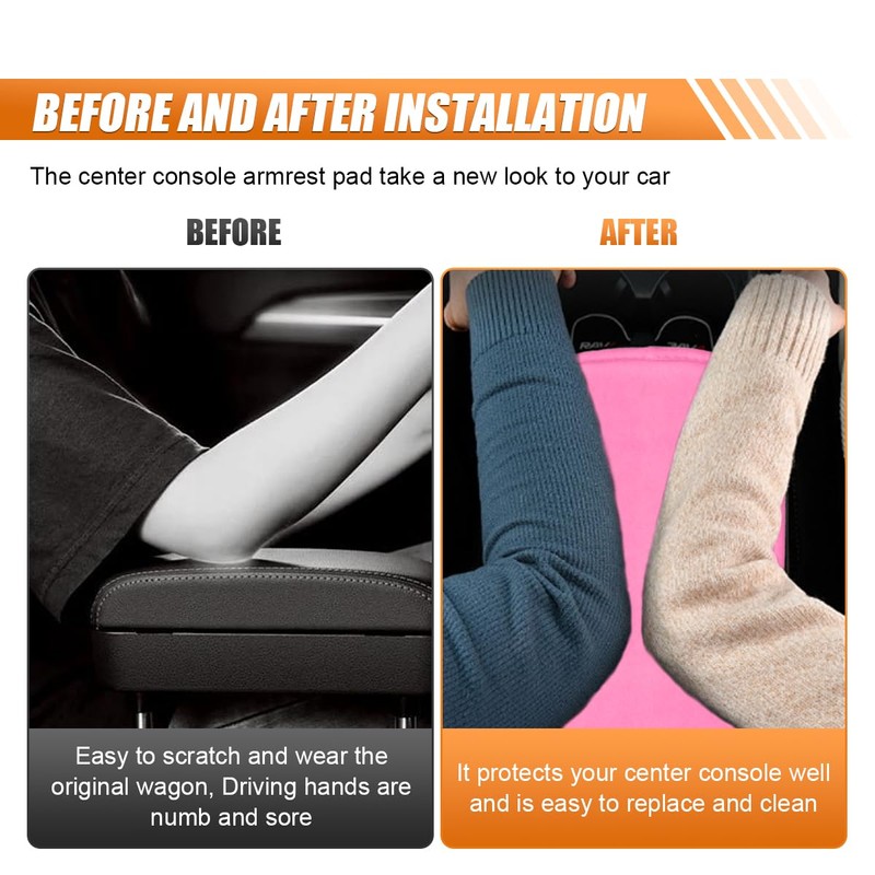BDZMC Car Center Console Cover, Soft Plush Armrest Cushion, Car